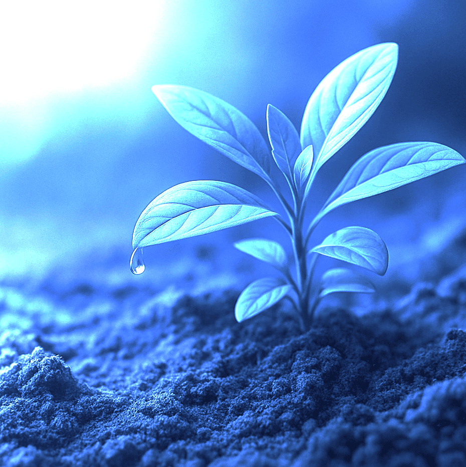 Alginit visual – macro view of soil and water droplets